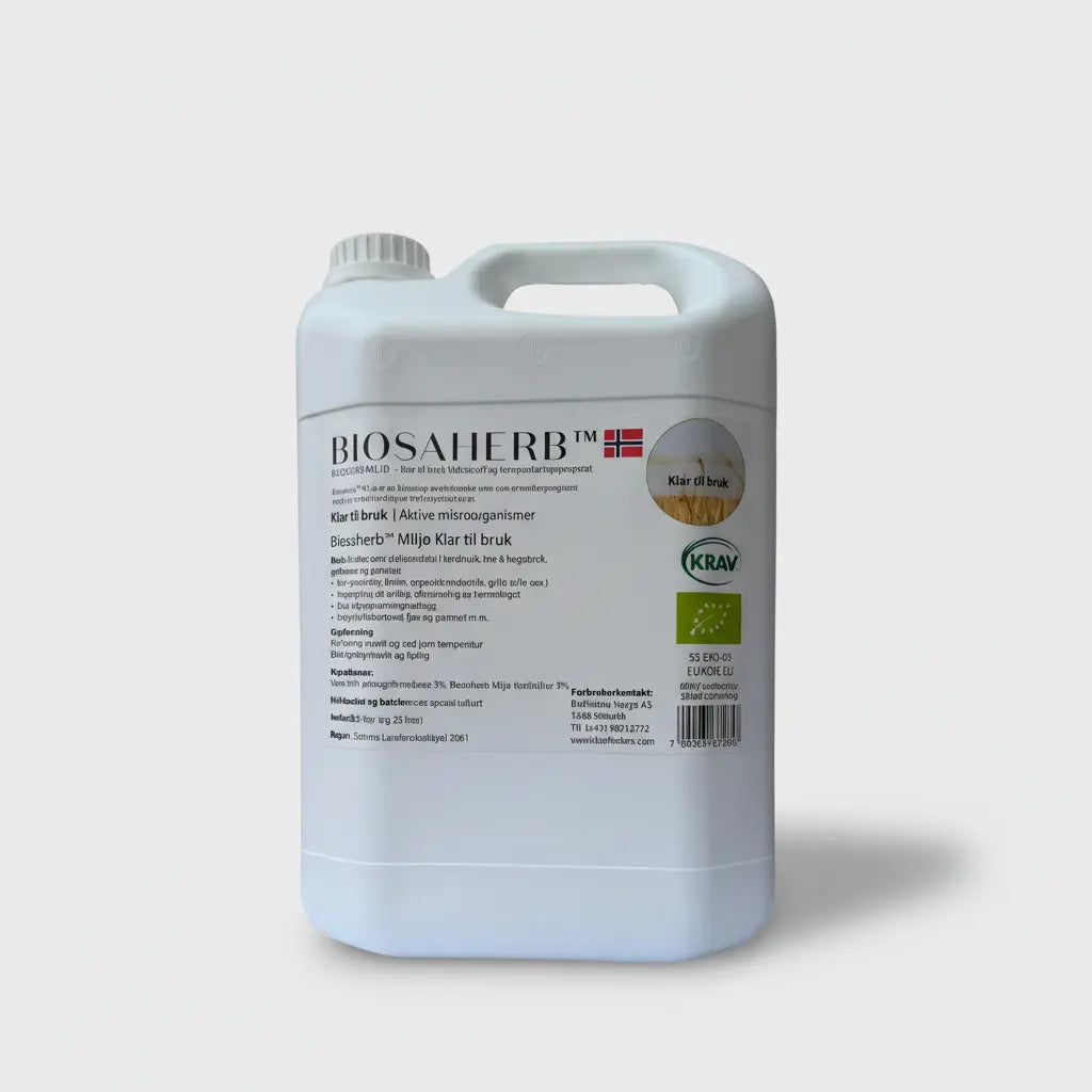BiosaHerb™ Miljø økologisk klar til bruk – fermenterte mikroorganismer for jord og kompost i 5 liters kanne